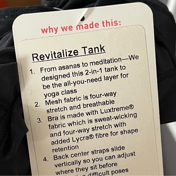 NWT Lululemon Revitalize Tank Size 8 - Picture 6 of 7